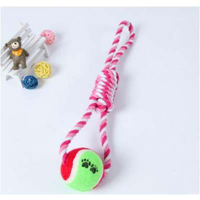 new Large and medium-sized puppies high quality tennis ball dog toys tug dog Strengthen rope tennis ball toys for training